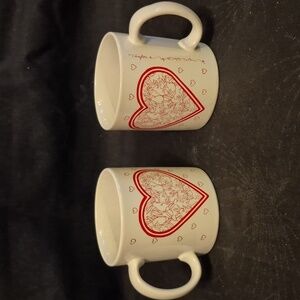 Pair Of Rare Taylor And NG Naughty Rabbit Bunny Valentine Heart Coffee Cups 1979